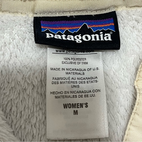 Patagonia Woman’s T Snap Button Fleece Size Medium White Polartec Preowned - Picture 11 of 11